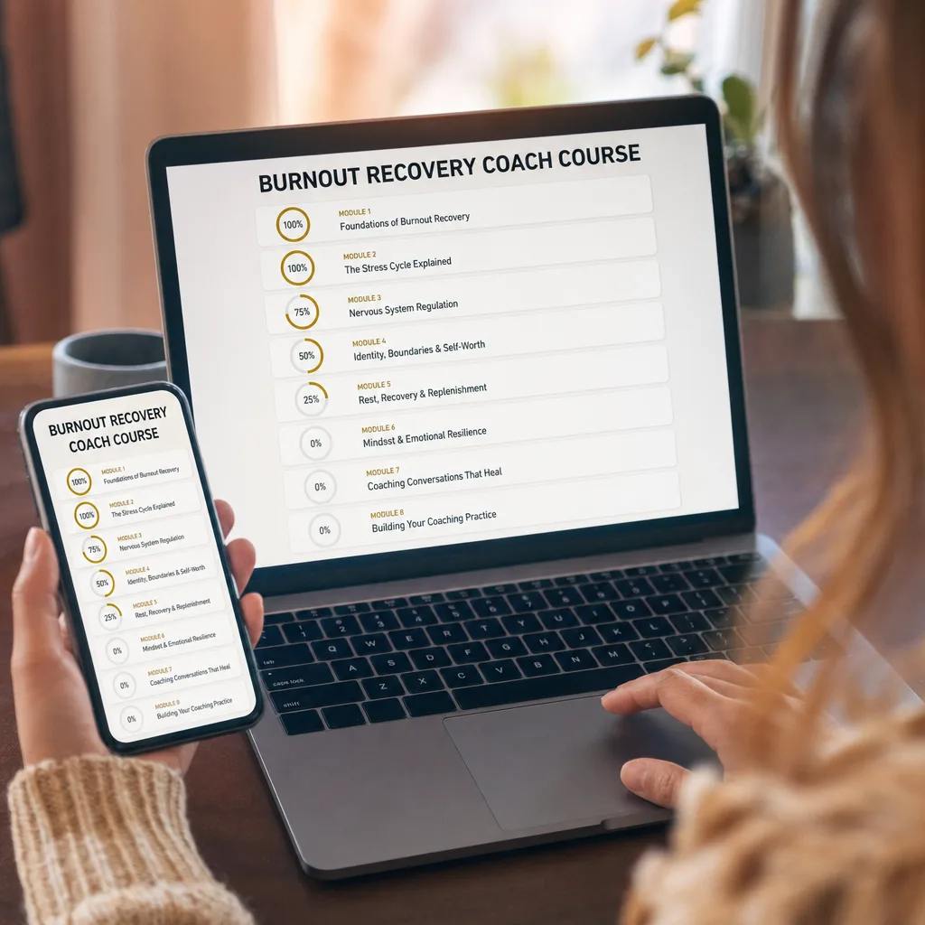 The complete course: 8 modules and 42 lessons in the Reignite platform